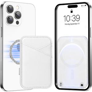 Miroddi for MagSafe Wallet, Strongest Magnetic Card Holder for iPhone 16/15/14/13/12 Series, 2 Independent Card Slot, RFID Blocking, White