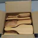 SAYAYA 8 PCS Bamboo Hair Brush for Hair Growth Natural Bamboo Paddle Hairbrush with 12 Multicolor Pens Massaging Scalp Brush for Women Men Kids Detangling Curly Thick Wavy Hair DIY Gift for Crafts