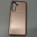 Nvollnoe for Samsung Galaxy S25 Case with Card Holder Dual Layer Heavy Duty Protective Case Hidden Card Slot Slim Wallet Cover for Samsung S25 6.2''(Rose Gold)