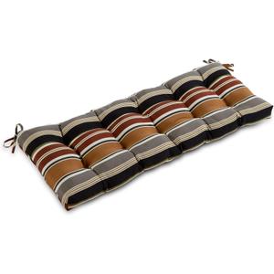 Greendale Home Fashions Outdoor 51x18-inch Bench Cushion, Set of 1, Espresso Stripe