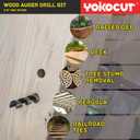 1-1/8"x 12" Auger Drill Bit for Wood, Hex Shank 3/8 Inch, Wood Boring Drill Bits, Ship Auger Long Drill Bit for Soft and Hard Wood, Plastic, Drywall Tree Stump and Composite Materials