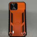 FNTCASE for iPhone 15 Protective Phone-Case: iPhone 16e Military Grade Dropproof Cell Phone Cover with Kickstand & Slide | Heavy Duty Rugged Phonecase Bumper Textured | Heavy Duty(Orange)