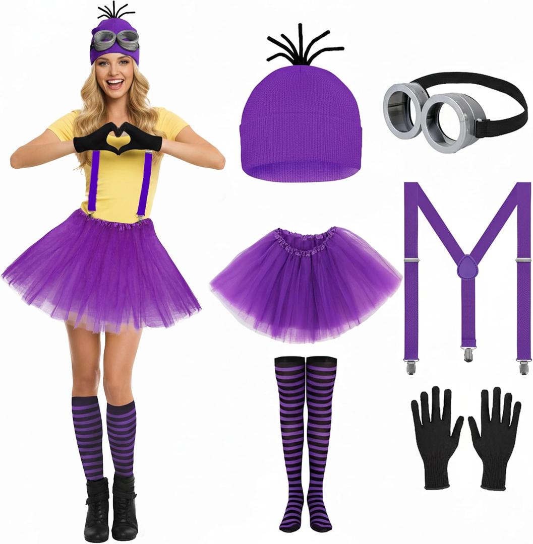 6Pcs Purple Halloween Costume for Women - costume accessory set Cosplay