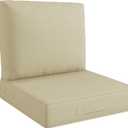 Codi 22x22 Outdoor Seat Cushions, Deep Seats Replacement Chair Cushion for Outside Couch, Sofa, Chairs, Waterproof for Patio Furniture, Beige