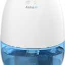 AlohaAir Dehumidifiers for Home, 34 oz Small Dehumidifier for Room, Quiet Dehumidifiers for Bathroom, Bedroom, RV, Closet with Auto Shut Off, 7 Colors Night Light (White)