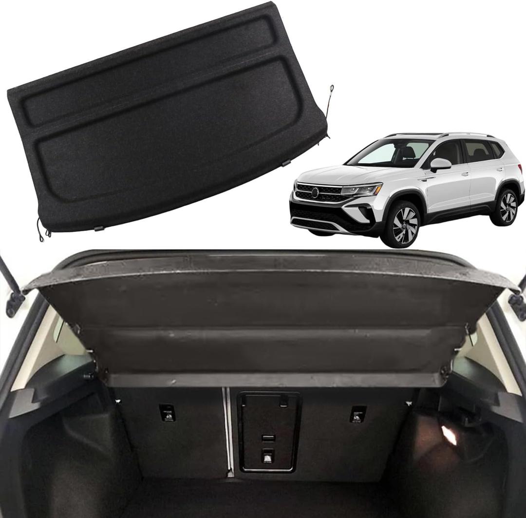 Cargo Cover for 2026 Volkswagen VW Taos 2022-2024 2025 Accessories Rear Trunk Cover Rear Trunk Security Cover Shielding Shade, Black