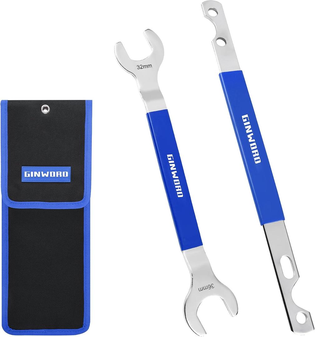 2Pcs Fan Clutch Wrench Set, 32mm & 36mm Wrenches,Water Pump Pulley Holder for Ford,BMW,GM,Chevrolet,Blue