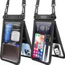 Niveaya [Up to 10.5"]Waterproof Phone Pouch - 2 Pack, Waterproof Phone Lanyard Case with iPhone 17/16/15/14/13 Pro Max up to 9.5", Phone Dry Bags for Vacation Beach Pool Kayak Cruise Travel Essentials (Black+ Black)