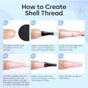 3 x Modelones Pearl Iridescent Gel Nail Polish, 15 ML Shimmer Celestial Blue Mermaid Nail Drawing Glitter Pearlescent Summer Gel Polish Soak Off Led Nail Gel Polish Swirl Shell Thread Effect DIY Mani Gift (A32-Peal Blue)