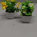 Der Rose 2 Pack Fake Plants Mini Artificial Faux Plants with Flowers for Home Office Table Room Farmhouse Decor Indoor