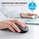 WisFox 2.4G Wireless Mouse for Laptop, Ergonomic Computer Mouse with USB Receiver and 3 Adjustable Levels, 6 Button Wireless Mice for Windows Mac PC Notebook (Grey)