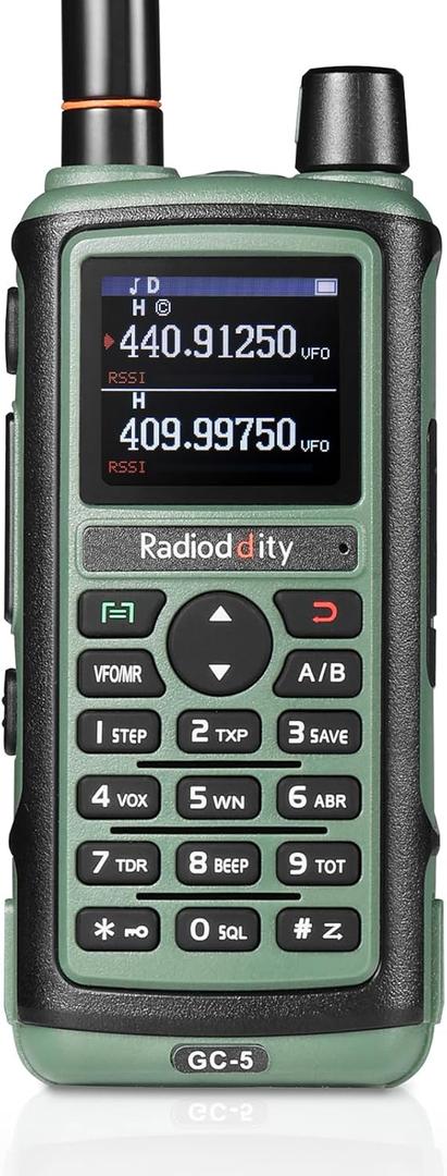 Radioddity GC-5 Dual Band Two Way Radio, Ham Radio Handheld Long Range with 1800mAh Battery, High-Gain Antenna, Color LCD, DTMF, Support Chirp