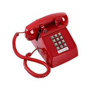 Traditional Red Landline Phone, Retro Corded Telephone Visible Ringing Indicator, Classic 2500 Analog Desk Phone, Vintage Corded Desk Telephone Large Button, Old Red Telephone Landline for School,Home