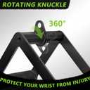 Double D Row Handle Cable Attachment for Weight Workout, Steel with Non-Slip Rubber Grip (Black)