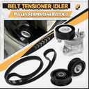 Drive Belt Tensioner and Idler Pulley Serpentine Belt kit Compatible with Mercedes-Benz ML350 C230 C300 C350 E350 S550, 2006-2011#Replace 2722021419 2722000270 6pk2404