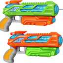 RONSTONE Water Gun for Kids, 2 Packs Squirt Guns Super Water Soaker Blaster Pool Water Guns for Kids Ages 3-5, 4-8, 8-12 Boys and Girls, Summer Toys for Outdoor Swimming Pool Beach (Orange-green)