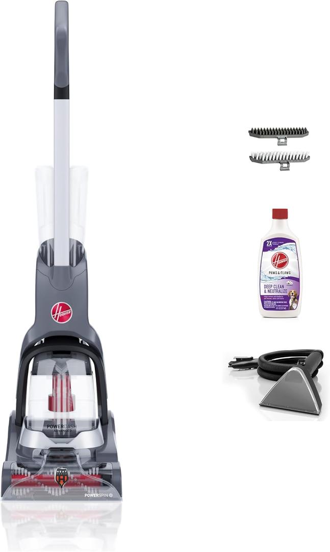 Hoover PowerDash Pet Advanced Compact Carpet Cleaner Machine with Above Floor Cleaning, Lightweight Carpet Shampooer Machine, Pair with a Hoover Carpet Cleaner Solution for a Bright, Refreshed Home