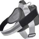Bolux Dog Harness, No-Pull Reflective Dog Vest, Breathable Adjustable Pet Harness with Handle for Outdoor Walking - No More Pulling, Tugging or Choking (Medium, Pack of 1, Cement Gray)