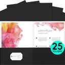 25Pcs Black Two-Pocket Heavyweight File Folder,Letter Size,Paper File Folder for School Office Home Bussines