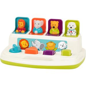 Battat  Cause-And-Effect Toy  Developmental Toy With Buttons & Colors  Color Sorting Animal Toys  For Kids, Toddlers, Babies  18 Months +  Pop-Up Pals