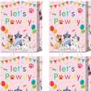 YanZonic 16Pcs Lets Pawty Bags - Pet Friendly & Sturdy Puppy Birthday Decorations for Girls - Cute Pawty Birthday Decorations & Lets Pawty Birthday Decorations & Dog Cat Birthday Party