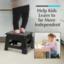 Handy Laundry Folding Step Stool - Sturdy Enough Collapsible Stool to Support Adults and Safe Enough for Kids - Opens Easy with One Flip - Great for Kitchen, Bathroom or Bedroom (Black - 9 Inch)