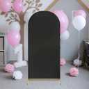 5.9 * 2.6ft Wedding Arch Cover Round Elasticity Spandex Chiara Backdrop Stand Covers for Wedding Birthday Party Decoration Wedding Banquet Opening Ceremony Decoration(Black) (Black)