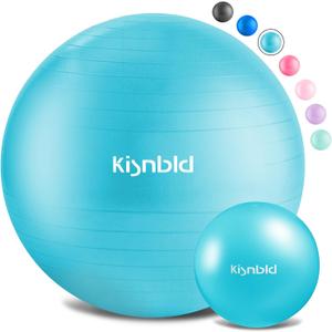 kisnbld Exercise Ball, Extra Thick Yoga Ball for Workout Pregnancy Stability, 4 Sizes Anti-Burst Balance Ball with Foot Pump - Heavy Duty Fitness Ball Chair for Office, Home & Gym, Xl,