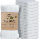 Softolle Bar Mop Towels, Pack of 12-16x19 Inches - 100% Cotton Super Absorbent Towels, Multi-Purpose for Home and Bar Cleaning (White)