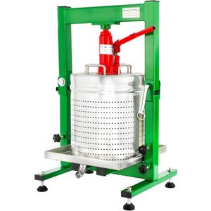 5.28 Gallon / 20L Mosakar Hydraulic Fruit Press. 2 Ton Pressure. Parts contact with Juice are AISI 304 Stainless Steel. Home Grape Wine Juice Apple Cider Press (Green)