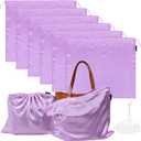 6 Pack Dust Bags for Handbags Silk Dust Cover Bag for Handbags Purses Shoes Boots, Silk Dustproof Drawstring Bag Travel Storage Pouch (Lavender, 23.6  19.6 in)