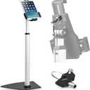 Pyle Anti-Theft Tablet Security Stand Kiosk-Heavy Duty Aluminum Metal Floor Standing Mount Tablet Case Holder Display w/Height Adjustable Pole,Fits iPad Mini 2 3 4 Air Samsung Tablets-Pyle PSPADLK60