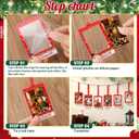 Vercraft 36 Pcs Merry Christmas 2026 Photo Frame Ornaments Acrylic 2 x 3 Picture Frame Ornaments Christmas Tree Decoration Compatible with Instax Polaroid Hanging Photo with Red Ribbon (Style 3)
