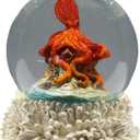 ICE ARMOR 3.25" H Octopus Snow Globe Statue Sculpture Ornament Decoration Home/Room Decor Ideas for Housewarming, Holidays and Birthdays Great Collectible Addition