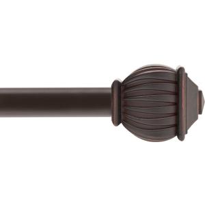 Kenney KN71713 Beckett Soft Square End Standard Decorative Window Curtain Rod, 48-86" Adjustable Length, Weathered Brown Finish, 5/8" Diameter Steel Tube, 1-Pack