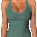 iGENJUN Workout Tops for Women Racerback Basic Tank Summer 2025 Camisole V Neck Slim Fit Ribbed Sleeveless (Medium)