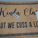 Funny Welcome Door mat Funny Home Decor Mat Anti-Slip Welcome MatsKinda Classy But We Cuss A Little (23.7 in X 15.6 in) Fabric Top With Anti-Slip Rubber Back For The Entrance Way Indoor Door mat