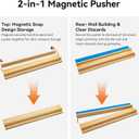 Mahjong Racks with Magnetic Pushers for American Mahjong, 17.3 Inch Wooden Tile Holder Set of 4, Adult Card Game Accessories with Dice and Storage Bags