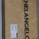 MICHELANGELO Large Frying Pan with Lid, 14 Inch Ceramic Skillet with Nonstick Coating, Healthy Non Stick Fry Pan, Induction Compatible (Orange)