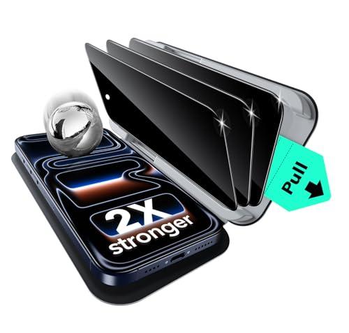ESR 3 Pack for iPhone 17 Pro Max Privacy Screen Protector, Military Grade Shatterproof, 9H Hardness, Anti-spy Tempered Glass with UltraFit Tray