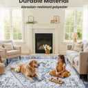 AMADA HOMEFURNISHING 8x10 Area Rugs, Low-Profile Large Washable Area Rug with Non-Slip Backing & Durable Edge Binding, Vintage Rugs for Living Room, Bedroom, Dinning Room
