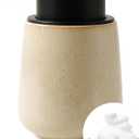 BosilunLife Foam Hand Soap Dispenser - 12 oz Bathroom Hand Pump Dispenser Foaming Soap Dispenser Ceramic Dish Liquid Dispenser for Kitchen, Greige with Speckle