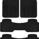 BDK 3-Row ProLiner Original Heavy Duty 4pc Front & Rear Rubber Floor Mats for Car SUV Van (Fits 3rd Row Vehicles) - All Weather Protection Universal Fit (Black)