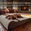 Orthopedic Dog Bed for Large Dogs that Won't Go Flat – 45D Memory Foam, XXL for Home & 54" Crates, Washable Waterproof Removable Cover, Heavy-Duty Kennel Bed for Senior & Giant Breeds 150+ lbs, Grey