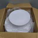 Munfix 100 White Plastic Plates Set, 50 Pcs 10.25 Inch Dinner and 50 Pcs 7.5 Inch Plastic Dessert Plates, Elegant Fancy Heavy Duty Disposable Plates for Party, Wedding, White