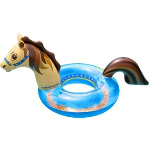Swimline Hobby Horse Glitter Inflatable Pool Ring, Multi, 67"x 37" x 31"