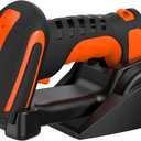Symcode Bluetooth 2D QR Barcode Scanner with Charging Stand,Industrial Dustproof and Waterproof 3 in 1 Compatible with Bluetooth & 2.4GHz Wireless & Wired Connection with Vibration Alert Orange