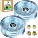 2 Pack GY20629 Idler Pulley Replaces GY20110 AUC17621 GY22082 756-05034A 756-05034 for D110 D130 D140 D150 D155 D170 E140 E180 L100 L110 L120 L130 LA105 LA115 LA130 LA145 LA150 Z225 Tractors