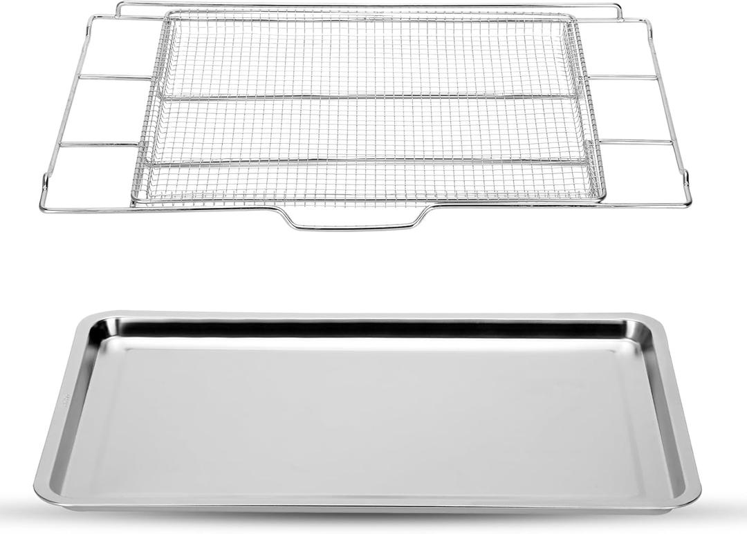 New upgrade Air Fry Tray for 30" Oven with Drip Pan, Compatible with Frigidaire Wall Ovens, Ranges, and Wall Oven/Microwave CombinationsOven Rack Measures 25" x 16" x 1.75"