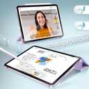 JETech Case for iPad Air 11-Inch M3/M2 (2025/2024), iPad Air 5 (2022 5th Generation 10.9-Inch), Slim Stand Hard Back Shell Cover with Auto Wake/Sleep (Light Purple)